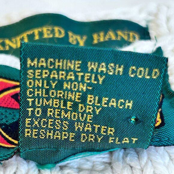 Boston Traders Knitted By Hand Men's / Women's Cable Knit Sweater Size M Cream - Picture 5 of 7